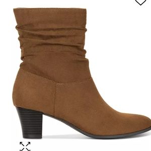 Style and Co. Piviee Slouch Booties, Cognac Smooth.